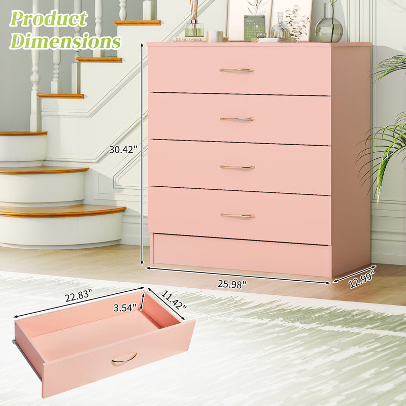 Elegant Blush Pink Drawer Cabinet with Spacious Storage and Modern Style