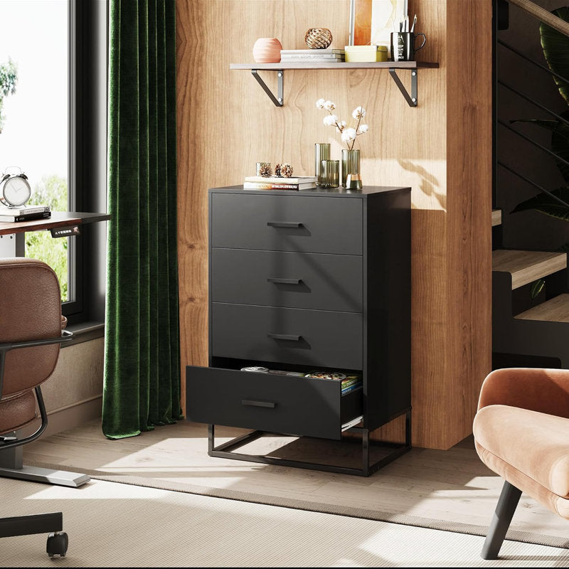 Modern 4-Drawer Storage Dresser with Minimalist Design and Clean Lines