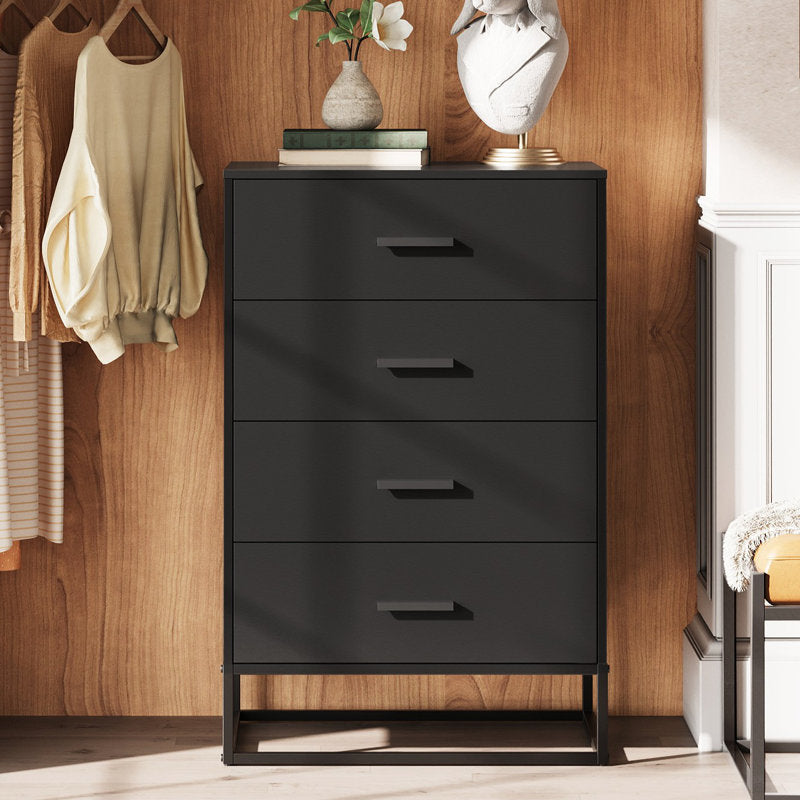 Modern 4-Drawer Storage Dresser with Minimalist Design and Clean Lines