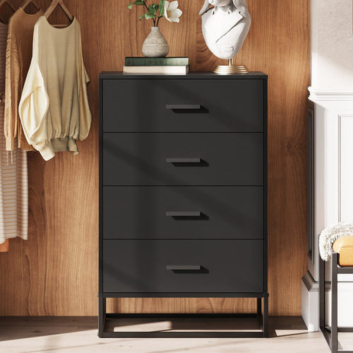 Modern 4-Drawer Storage Dresser with Minimalist Design and Clean Lines