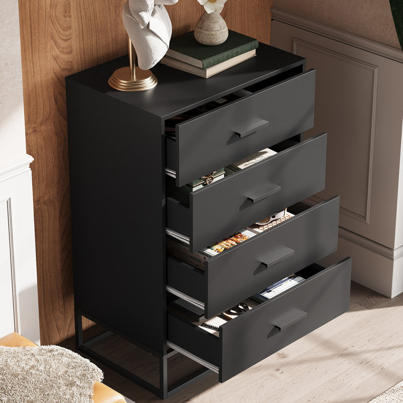 Modern 4-Drawer Storage Dresser with Minimalist Design and Clean Lines