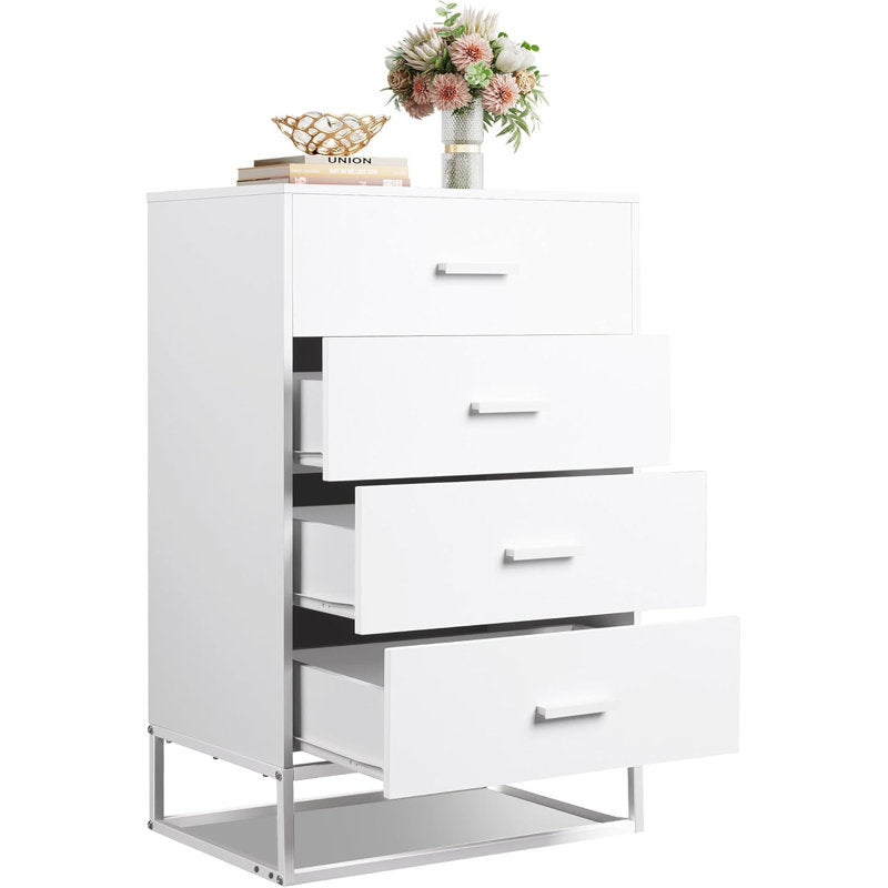 Modern 4-Drawer Storage Dresser with Minimalist Design and Clean Lines