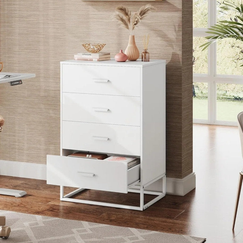 Modern 4-Drawer Storage Dresser with Minimalist Design and Clean Lines