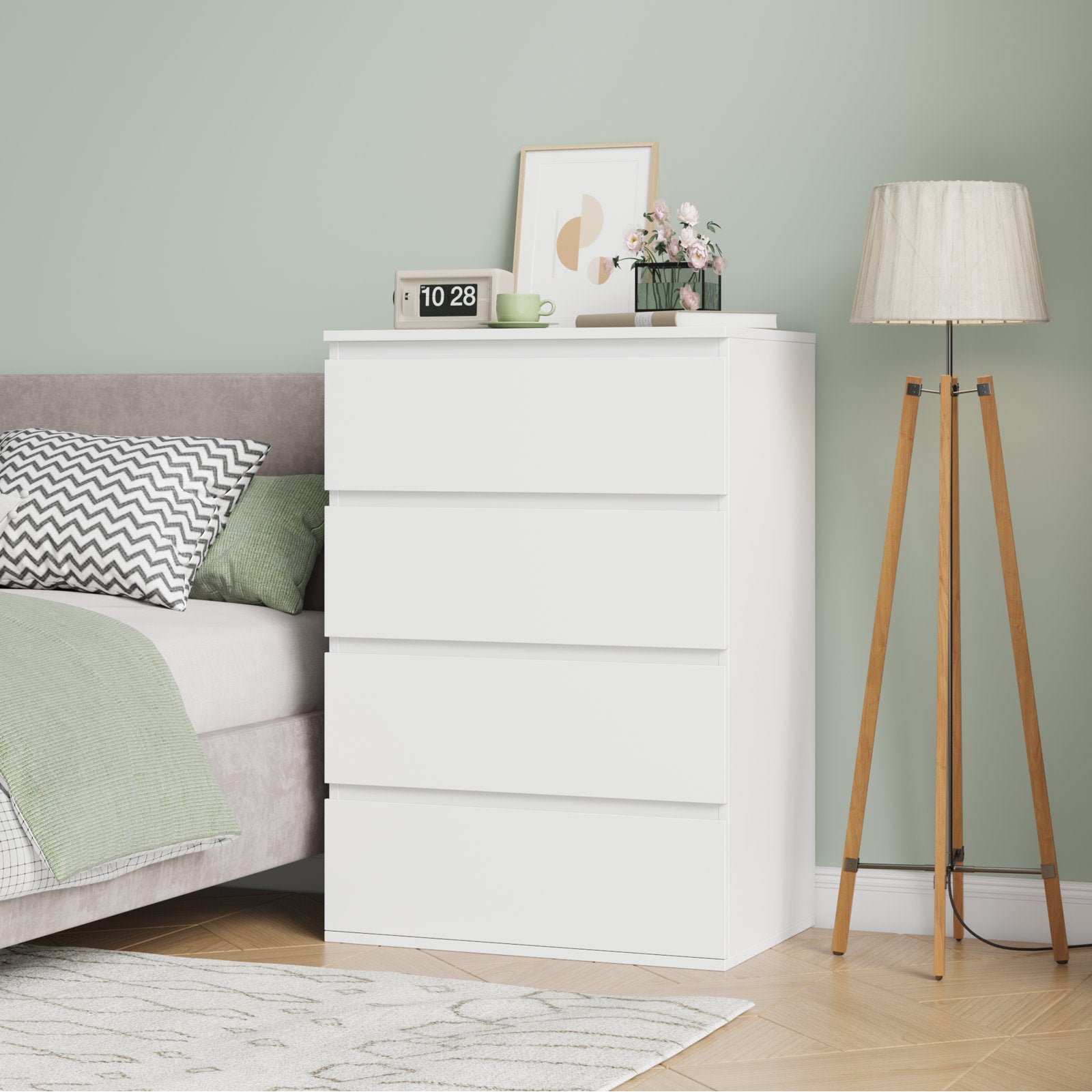 Minimalist White Chest of Drawers – Stylish Storage Cabinet for Modern Homes