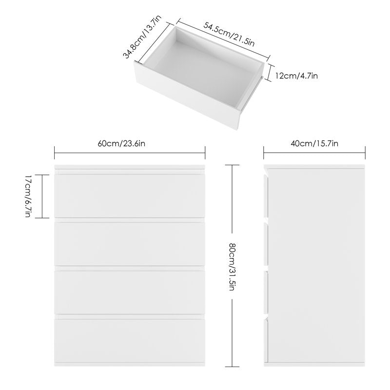 Minimalist White Chest of Drawers – Stylish Storage Cabinet for Modern Homes