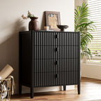 Modern Fluted Dresser – Compact 4-Drawer Storage Unit for Bedroom or Living Room