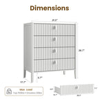 Modern Fluted Dresser – Compact 4-Drawer Storage Unit for Bedroom or Living Room