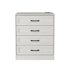 Modern Farmhouse White Dresser – 4 Drawer Bedroom Organizer with Clean Finish