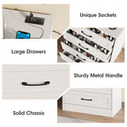 Modern Farmhouse White Dresser – 4 Drawer Bedroom Organizer with Clean Finish
