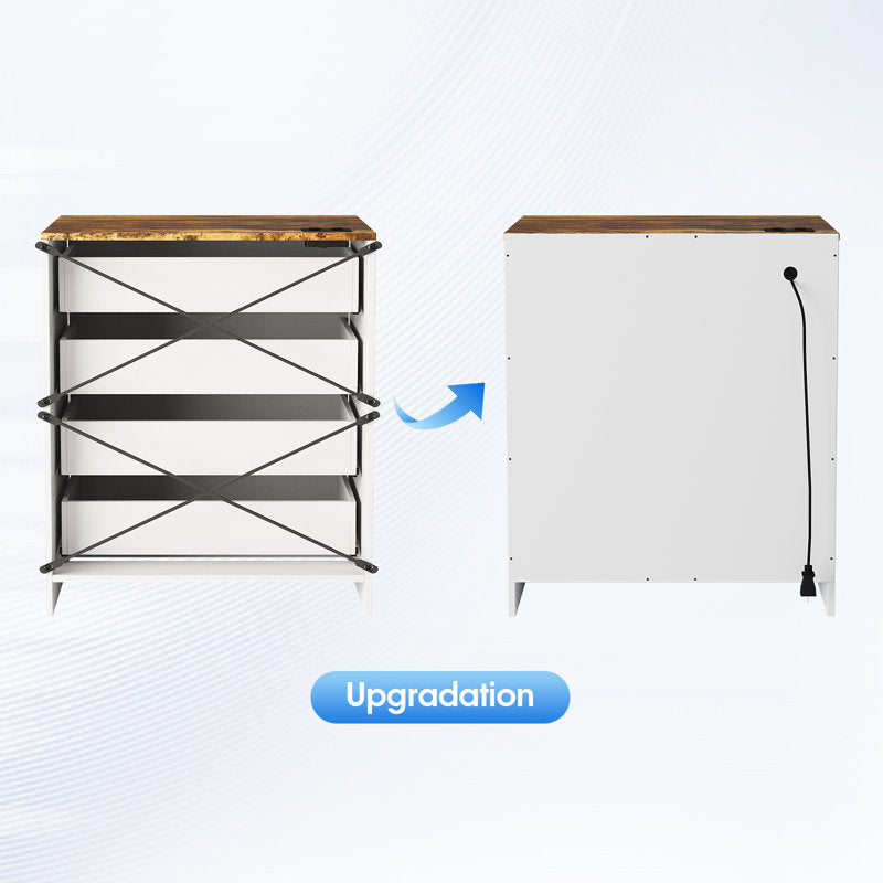 Modern Farmhouse White Dresser – 4 Drawer Bedroom Organizer with Clean Finish