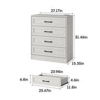 Modern Farmhouse White Dresser – 4 Drawer Bedroom Organizer with Clean Finish