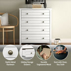 Classic Storage Chest – Stylish Bedroom Dresser with Smooth Finish and Metal Knobs
