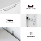 Elegant White Drawer Cabinet – Modern Storage Chest with Smooth Finish and Built-in Handles