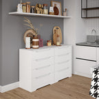Elegant White Drawer Cabinet – Modern Storage Chest with Smooth Finish and Built-in Handles