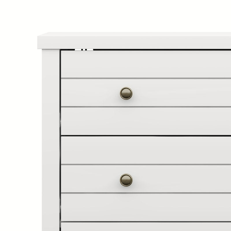 Classic Storage Chest – Stylish Bedroom Dresser with Smooth Finish and Metal Knobs