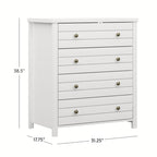 Classic Storage Chest – Stylish Bedroom Dresser with Smooth Finish and Metal Knobs
