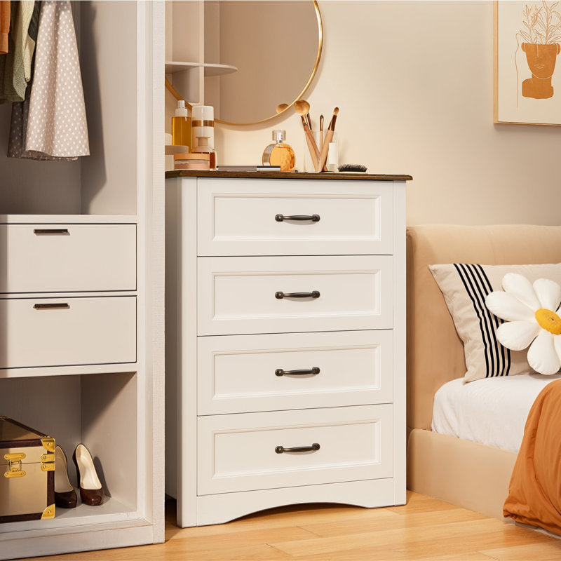Elegant Bedroom Chest of Drawers with Vintage Style Handles