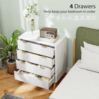 Elegant 4-Drawer Storage Cabinet with Fluted Design for Bedroom or Living Room