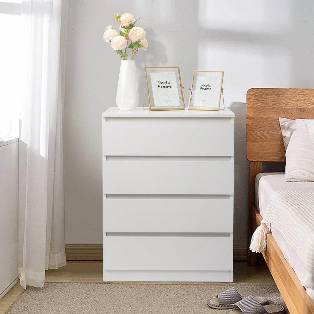 Compact White Dresser with Clean Lines and Ample Storage for Small Spaces