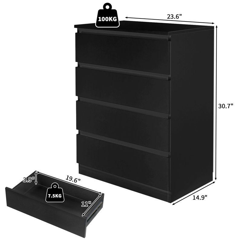 Compact White Dresser with Clean Lines and Ample Storage for Small Spaces