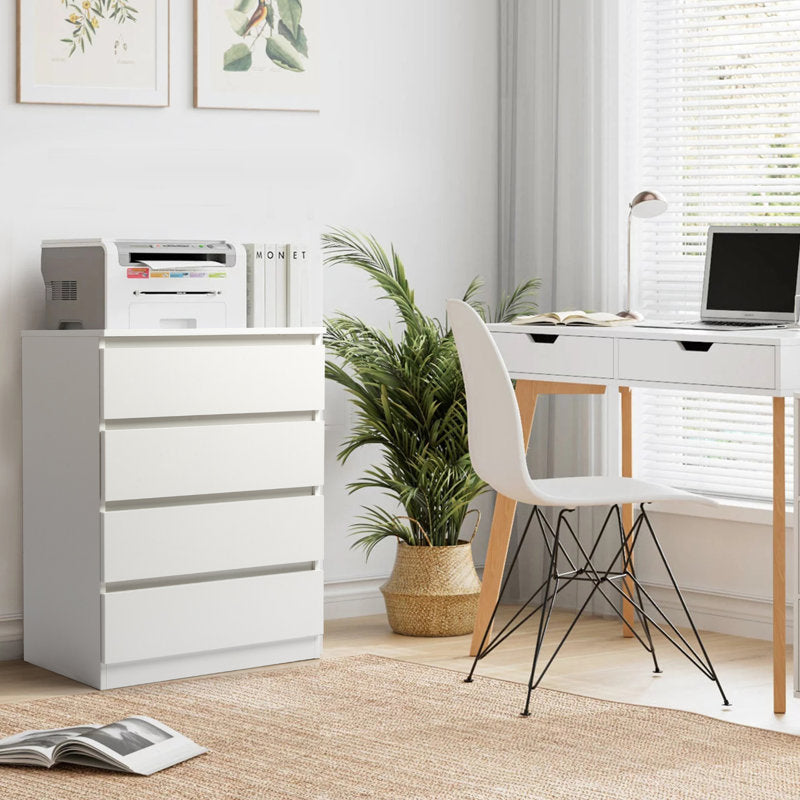 Compact White Dresser with Clean Lines and Ample Storage for Small Spaces