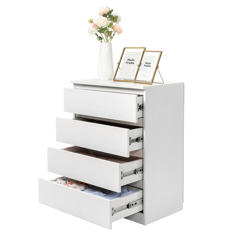 Compact White Dresser with Clean Lines and Ample Storage for Small Spaces