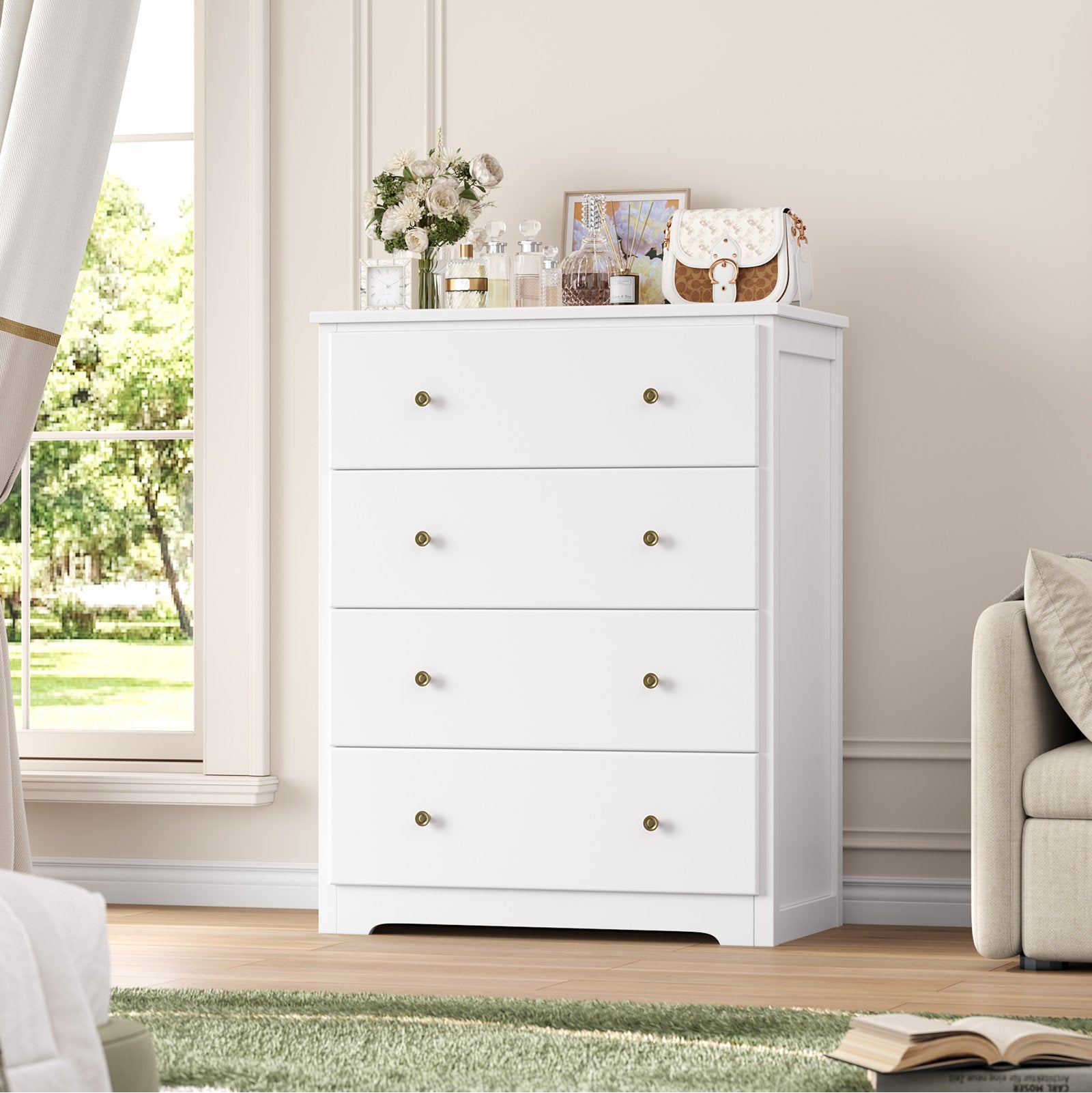Minimalist Drawer Chest with Deep Storage and Smooth Finish for Home Organization