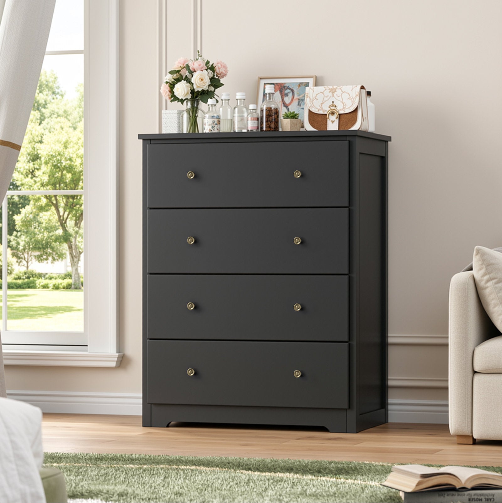 Minimalist Drawer Chest with Deep Storage and Smooth Finish for Home Organization