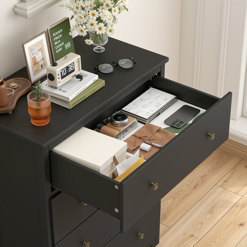 Minimalist Drawer Chest with Deep Storage and Smooth Finish for Home Organization