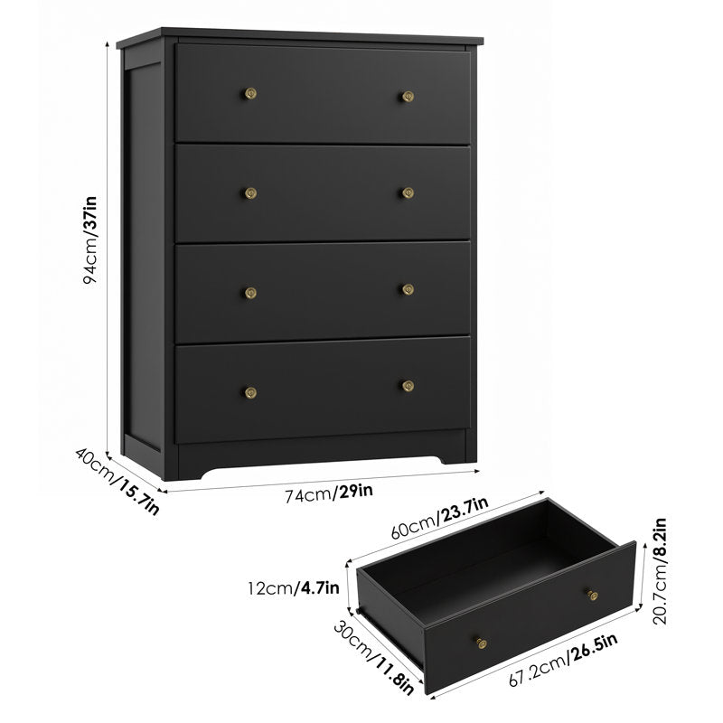 Minimalist Drawer Chest with Deep Storage and Smooth Finish for Home Organization