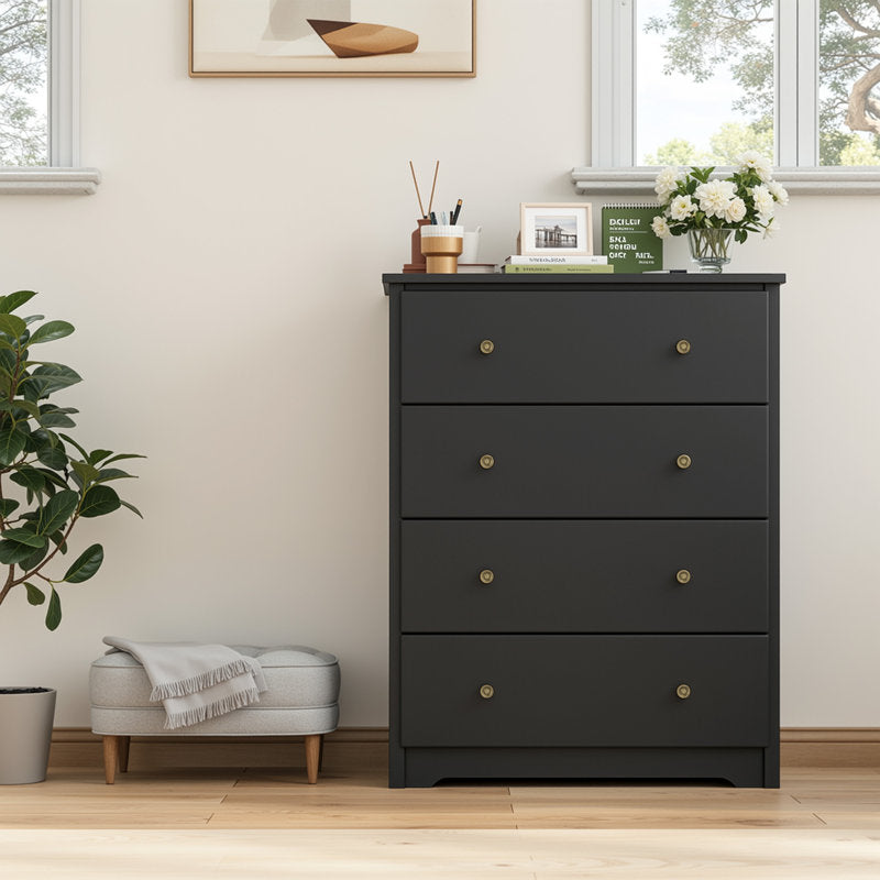 Minimalist Drawer Chest with Deep Storage and Smooth Finish for Home Organization