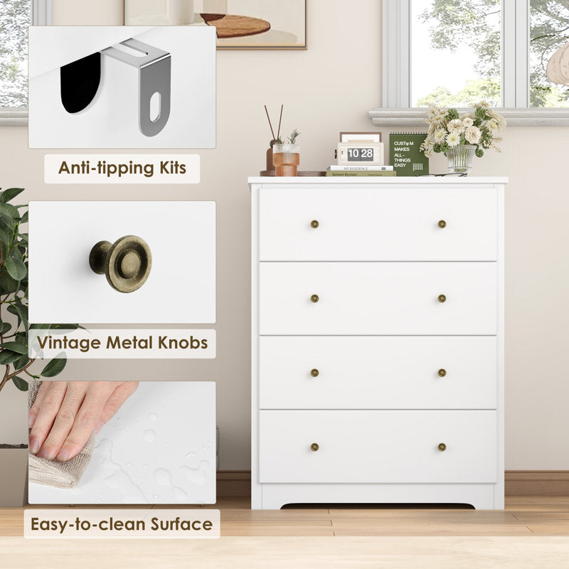 Minimalist Drawer Chest with Deep Storage and Smooth Finish for Home Organization