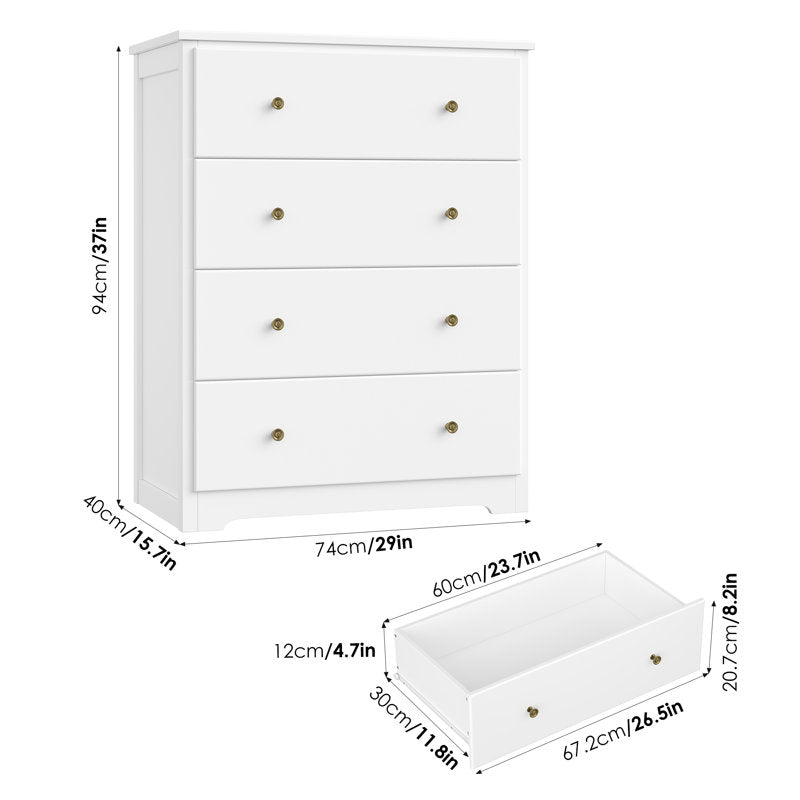 Minimalist Drawer Chest with Deep Storage and Smooth Finish for Home Organization