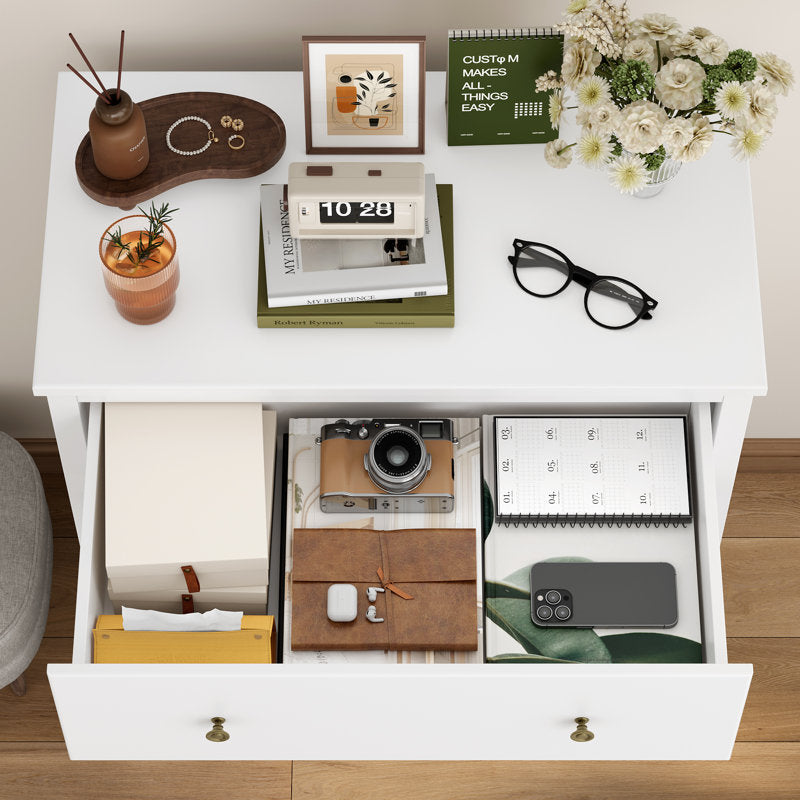Minimalist Drawer Chest with Deep Storage and Smooth Finish for Home Organization
