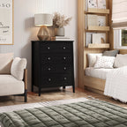 Elegant Drawer Chest, 4-Drawer Wooden Storage Cabinet for Home Organization