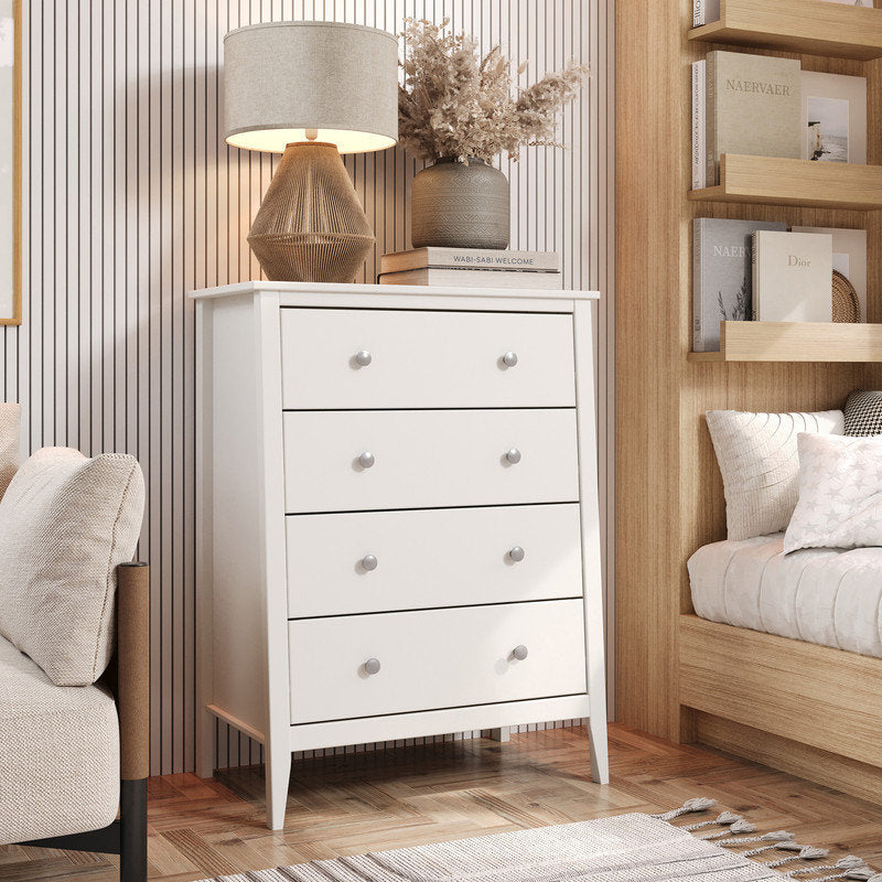 Elegant Drawer Chest, 4-Drawer Wooden Storage Cabinet for Home Organization