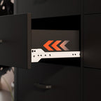 Modern LED Dresser with Open Display Shelf and 4 Storage Drawers
