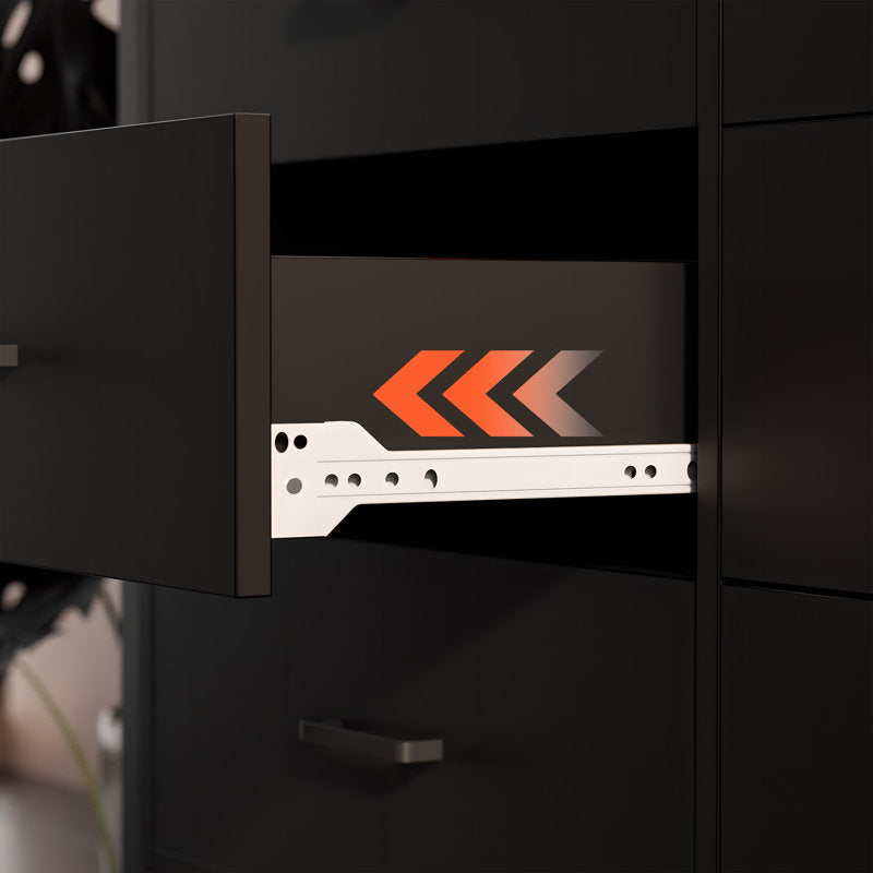 Modern LED Dresser with Open Display Shelf and 4 Storage Drawers