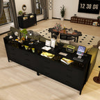 Modern LED Dresser with Open Display Shelf and 4 Storage Drawers