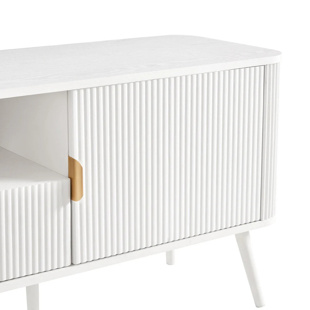 Modern LED Dresser with Open Display Shelf and 4 Storage Drawers