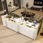 Modern LED Dresser with Open Display Shelf and 4 Storage Drawers