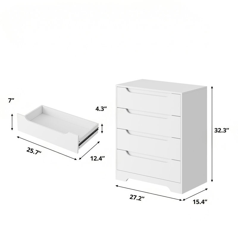 Modern 4-Drawer Dresser with Sleek Handle-Free Design