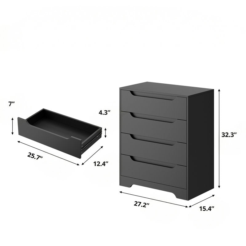 Modern 4-Drawer Dresser with Sleek Handle-Free Design