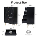 Stylish Bedroom Dresser with 4 Drawers and Decorative Front Panels