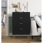 Stylish Bedroom Dresser with 4 Drawers and Decorative Front Panels