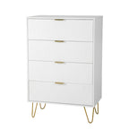 Stylish Bedroom Dresser with 4 Drawers and Decorative Front Panels