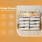 Modern LED Dresser with Display Shelf, Handleless Drawers, and Large Storage Capacity