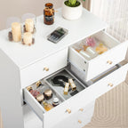 Modern 5-Drawer Dresser with Gold Knobs, Stylish Bedroom Storage Chest
