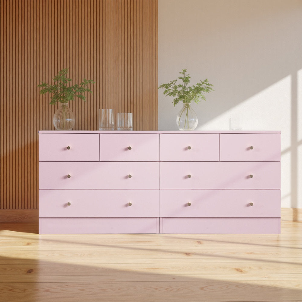 Modern 5-Drawer Dresser with Gold Knobs, Stylish Bedroom Storage Chest