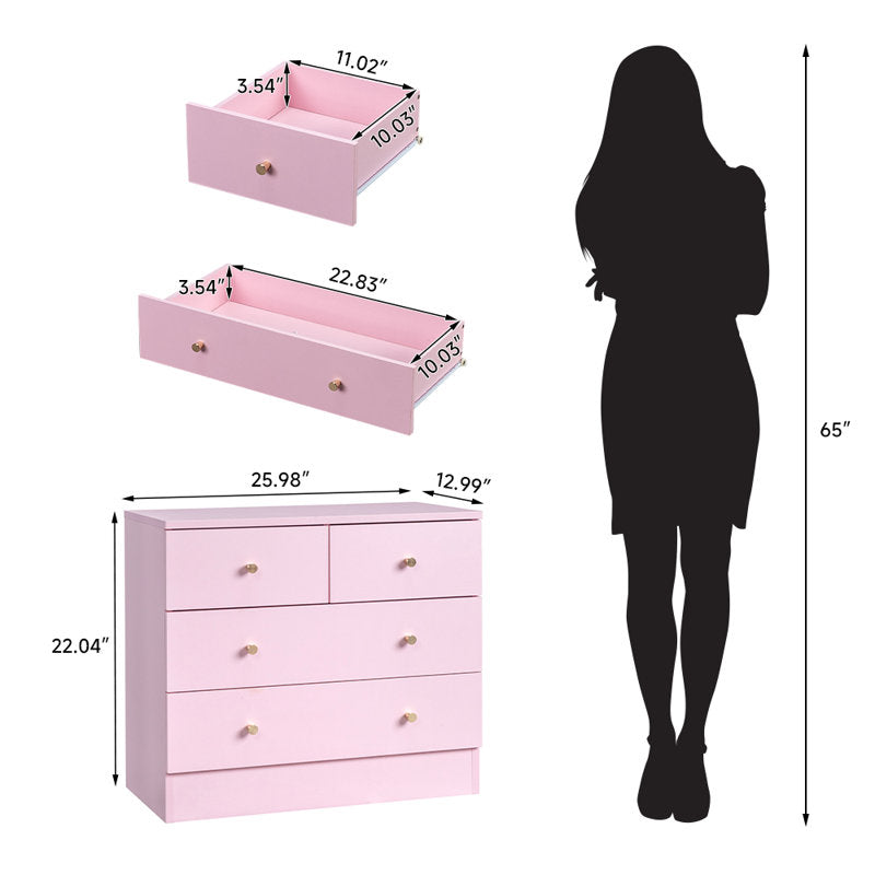 Modern 5-Drawer Dresser with Gold Knobs, Stylish Bedroom Storage Chest